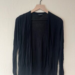 Women's Ann Taylor Black Open-Front Lightweight Knit Cardigan, Size M